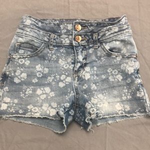 Flower jean high rise shorts sz 7/8
